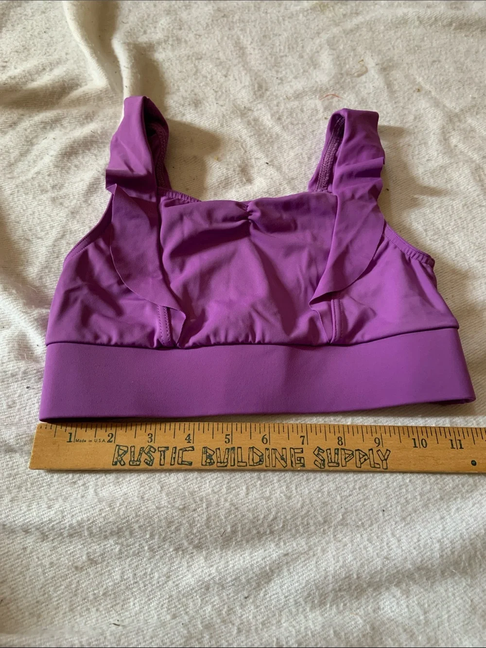 balera Purple Ruffle Strap Dance TOP size LC